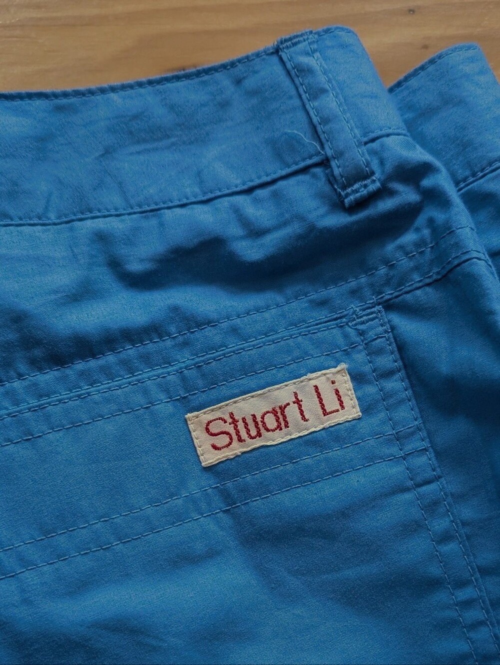 Stuart Li Cornflower Blue Straight-Leg Pants Vintage.  Sz 9/10